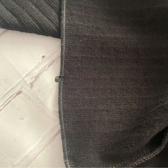 ZARA Black Ribbed Knit Sweater Midi Dress – Long Sleeve V-Neck with Front Slit M - Picture 12 of 14